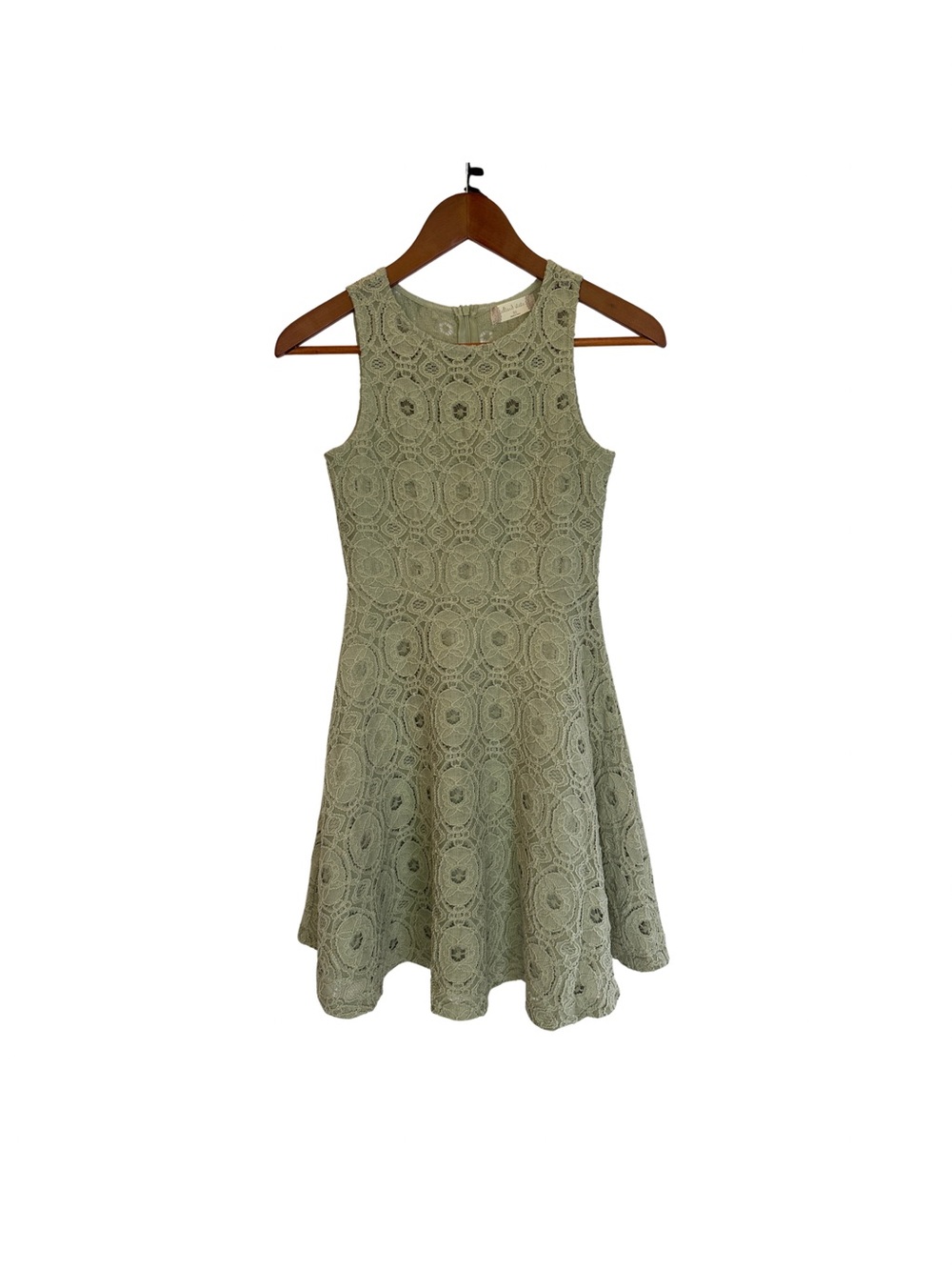 Altar'd State Sage Green Lace Fit-and-Flare Mini Dress - Size XS